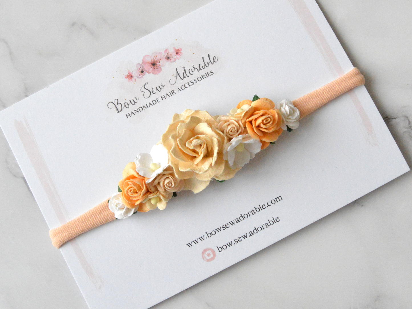 Floral Peach | Flower headband