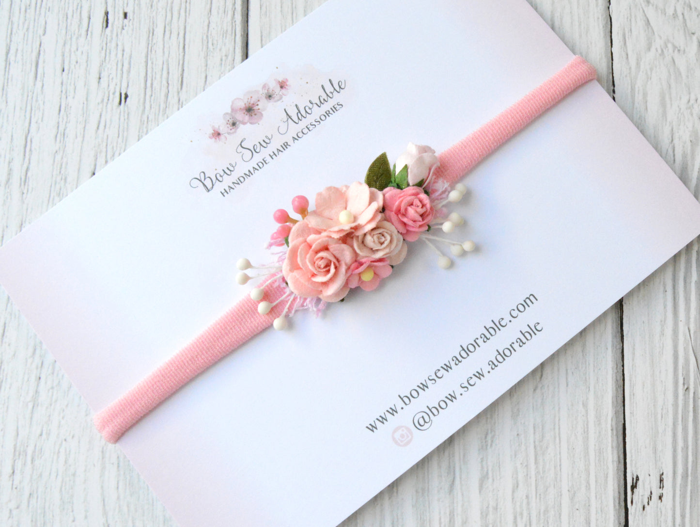 Mini pink rose | Flower headband/clip