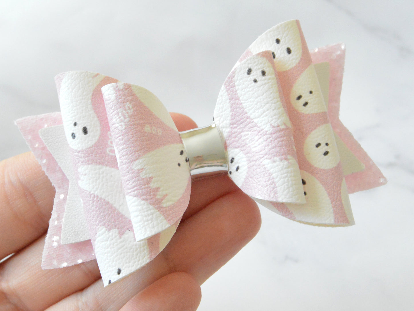 Pink ghostie | Hair bow