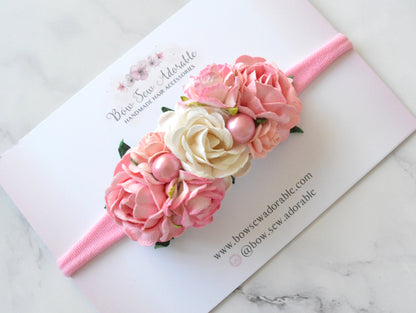 Candy pink floral | Flower headband