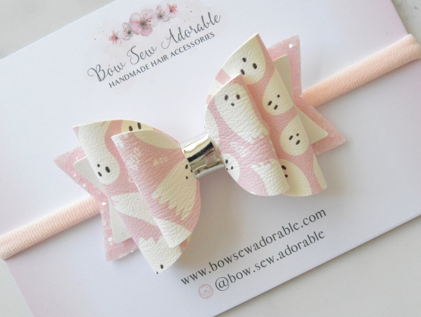 Pink ghostie | Hair bow