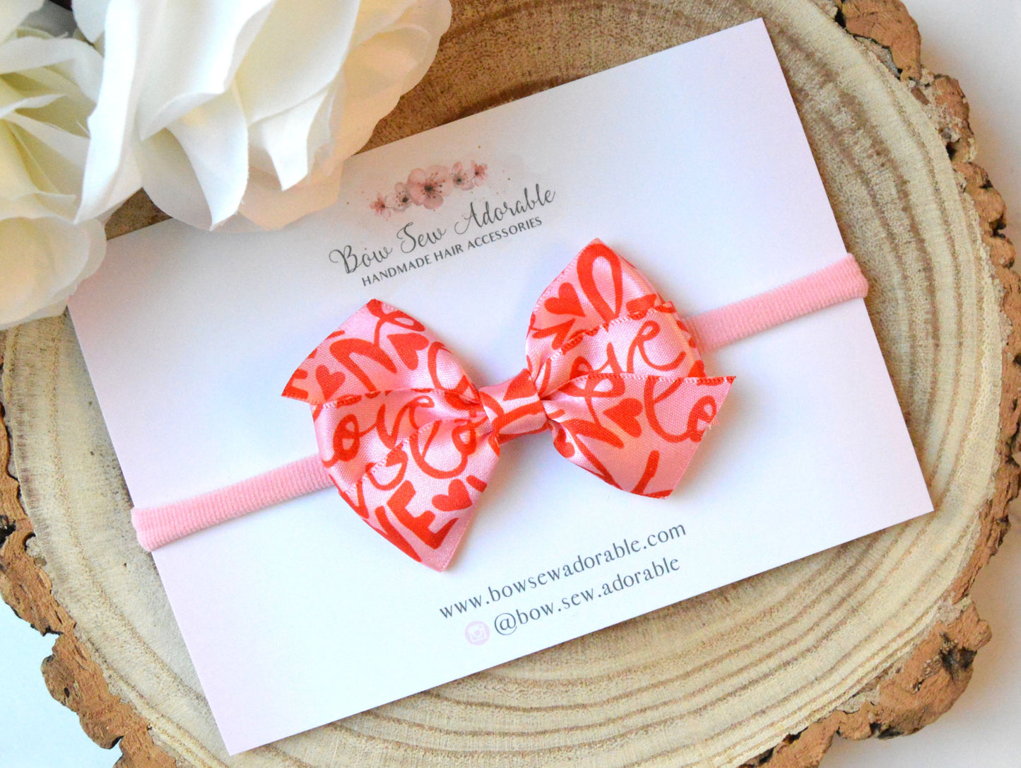 Love print pinwheel | Hair bow