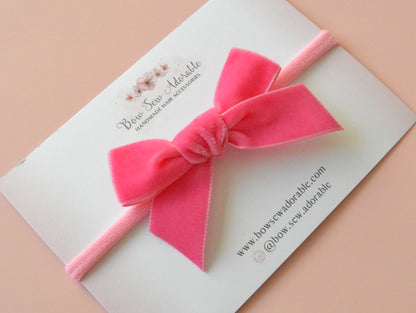 Candy pink velvet | Hair bow