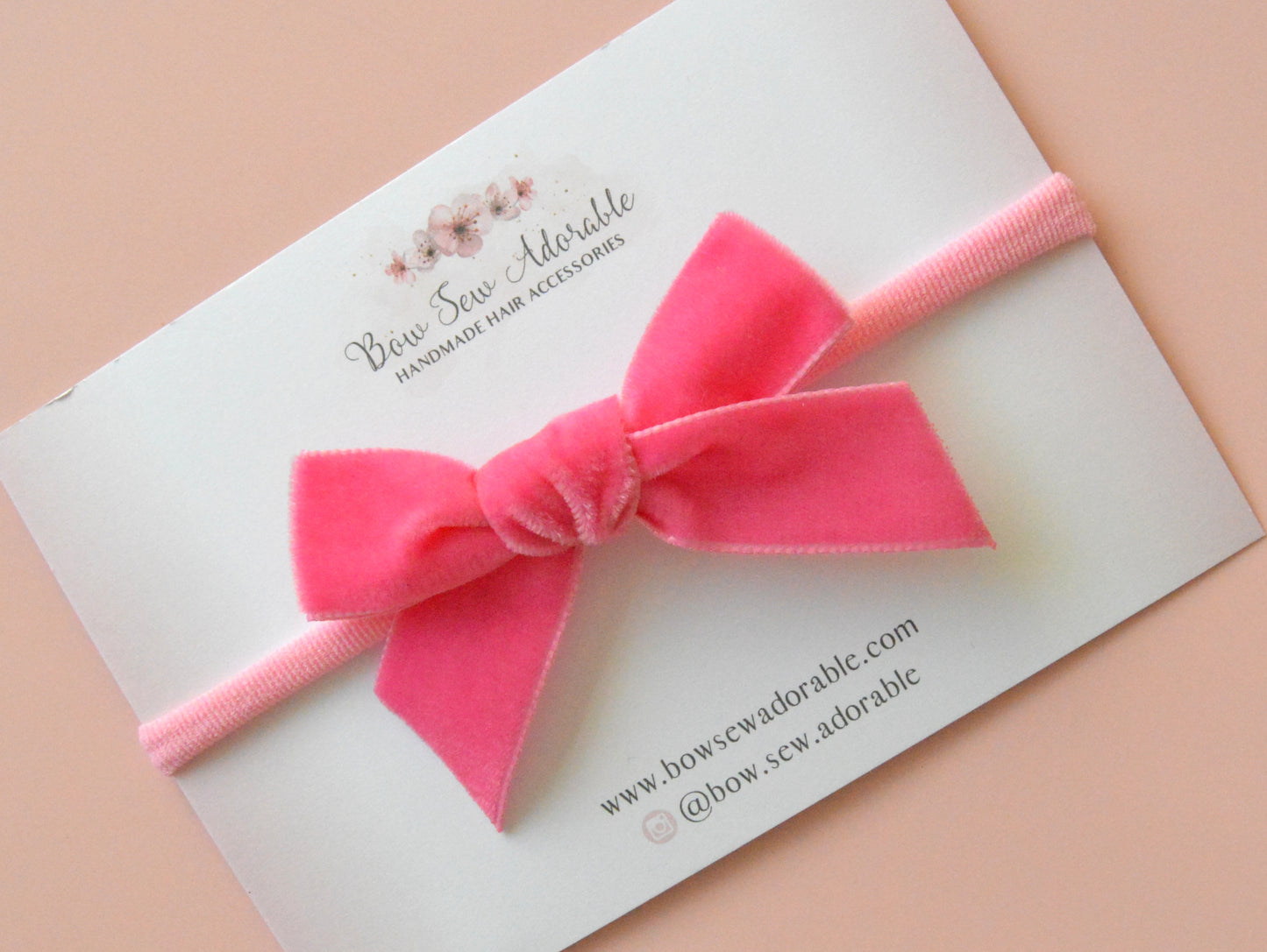 Candy pink velvet | Hair bow