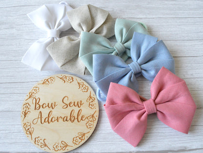 Linen pinwheel | Hair bow