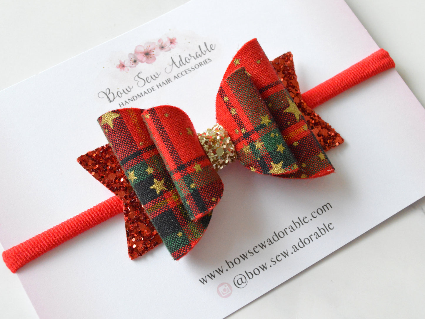 Luxe red tartan | Hair bow