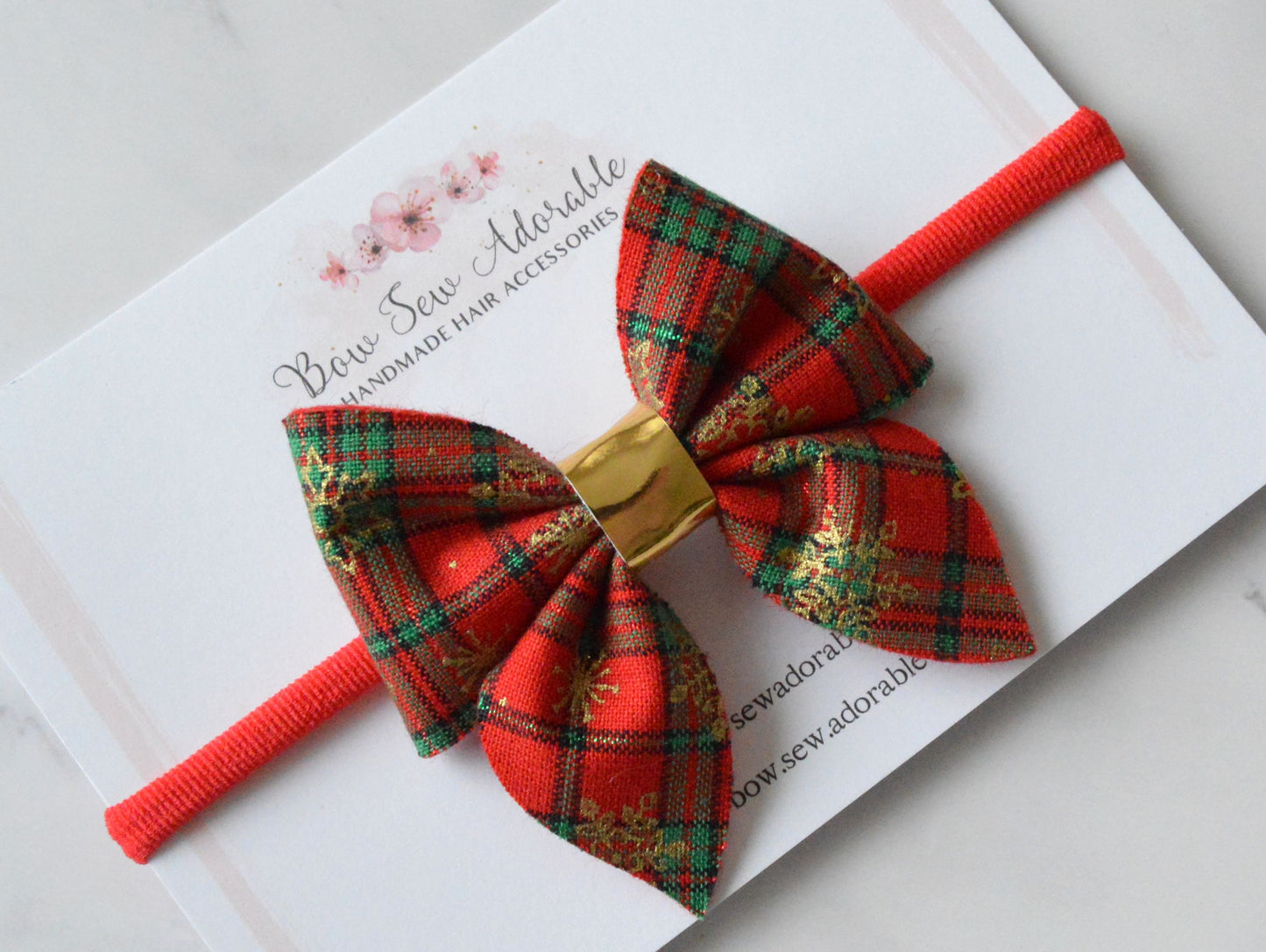 Tartan snowflakes | Hair bow