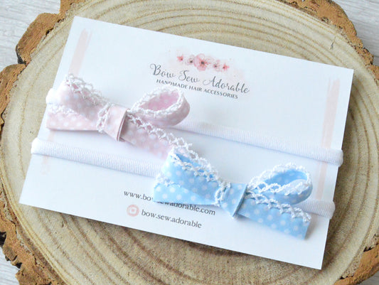 Pastel Polka Dots | Hair bow set