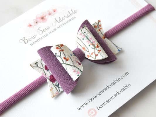 Mauve floral | Hair bow