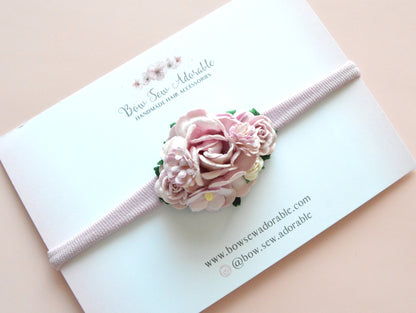 Tea rose cluster | Flower headband / hair clip