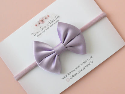 Purple satin bias | Hair bow