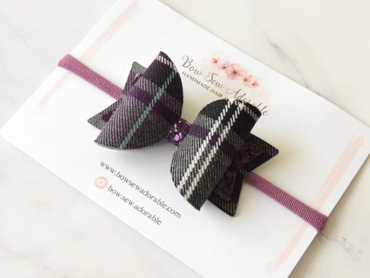 Purple Tartan | Hair bow