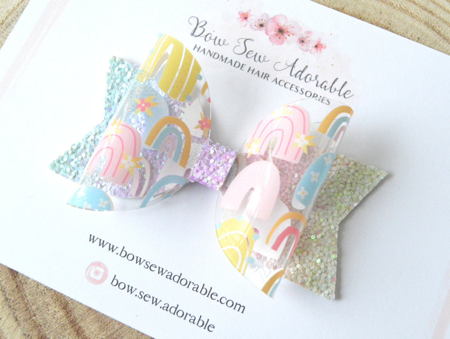 Pastel Mini Rainbows | Hair bow