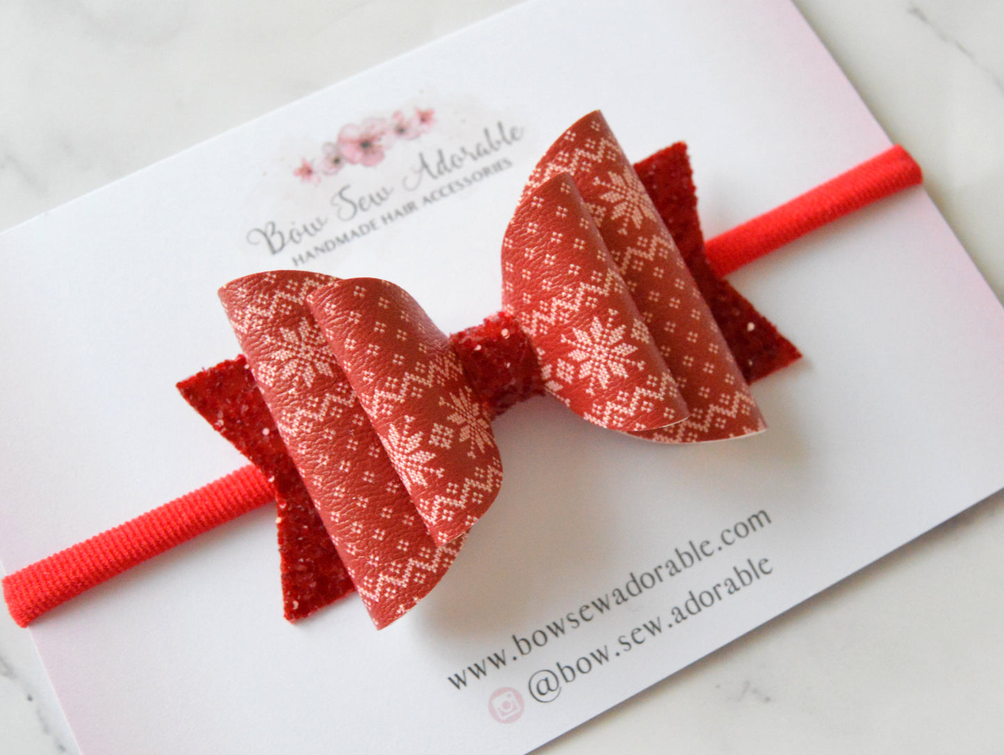 Fairisle red | Hair bow