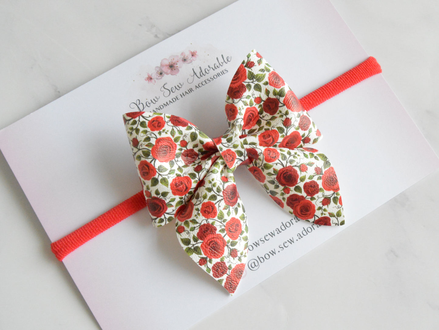 Red rose | Hair bow