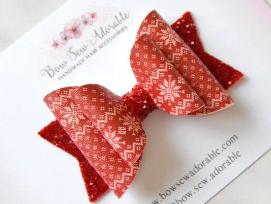 Fairisle red | Hair bow