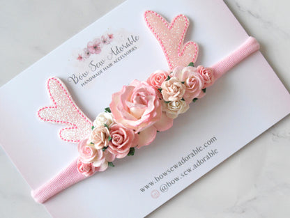 Pink reindeer | Flower headband