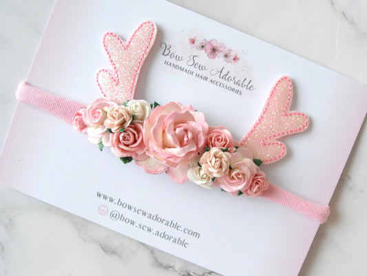 Pink reindeer | Flower headband