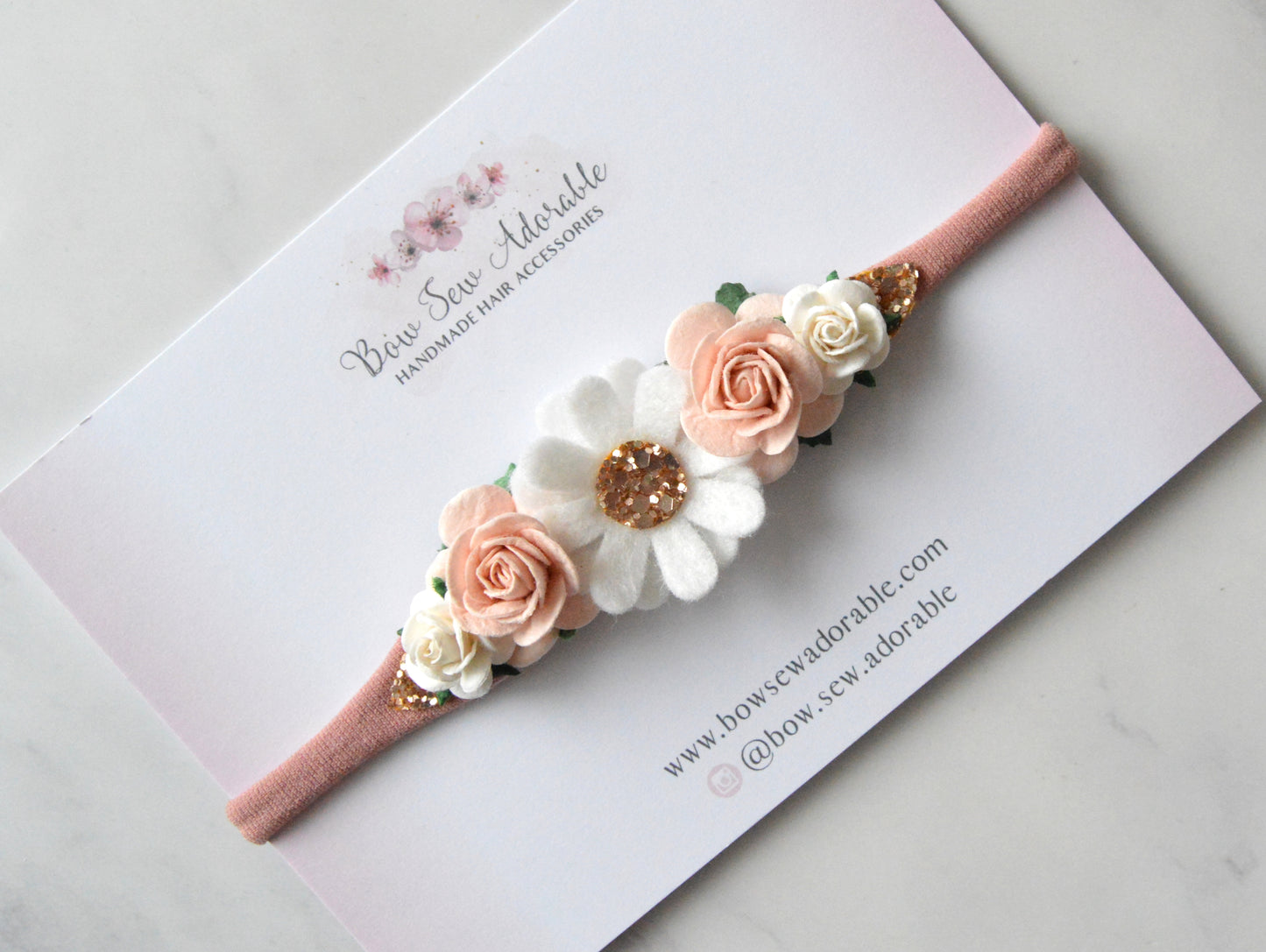 Rose gold daisy | Flower headband