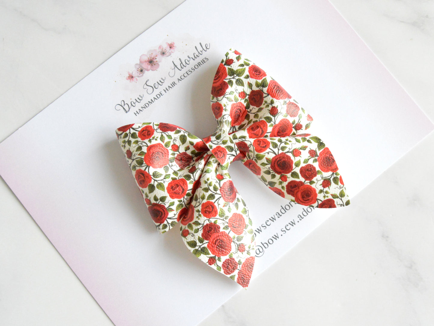 Red rose | Hair bow