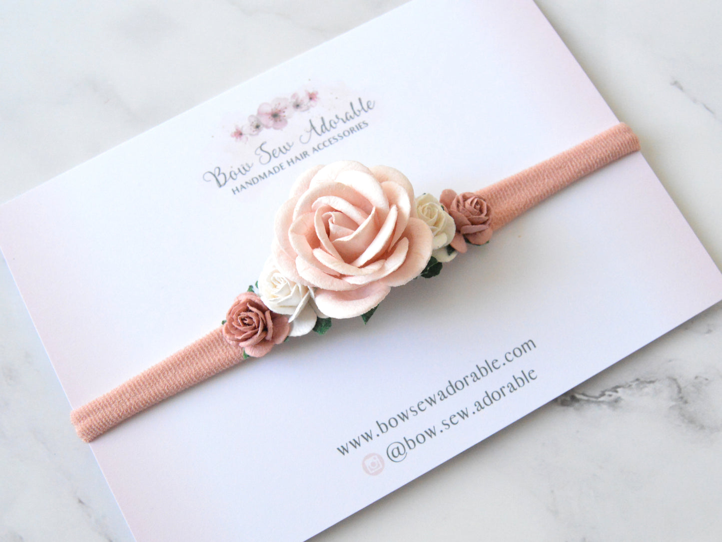 Dusky chelsea rose | Flower headband