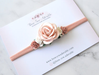 Dusky chelsea rose | Flower headband