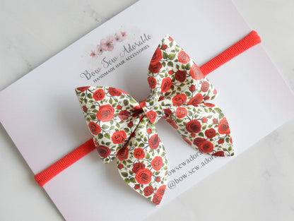 Red rose | Hair bow