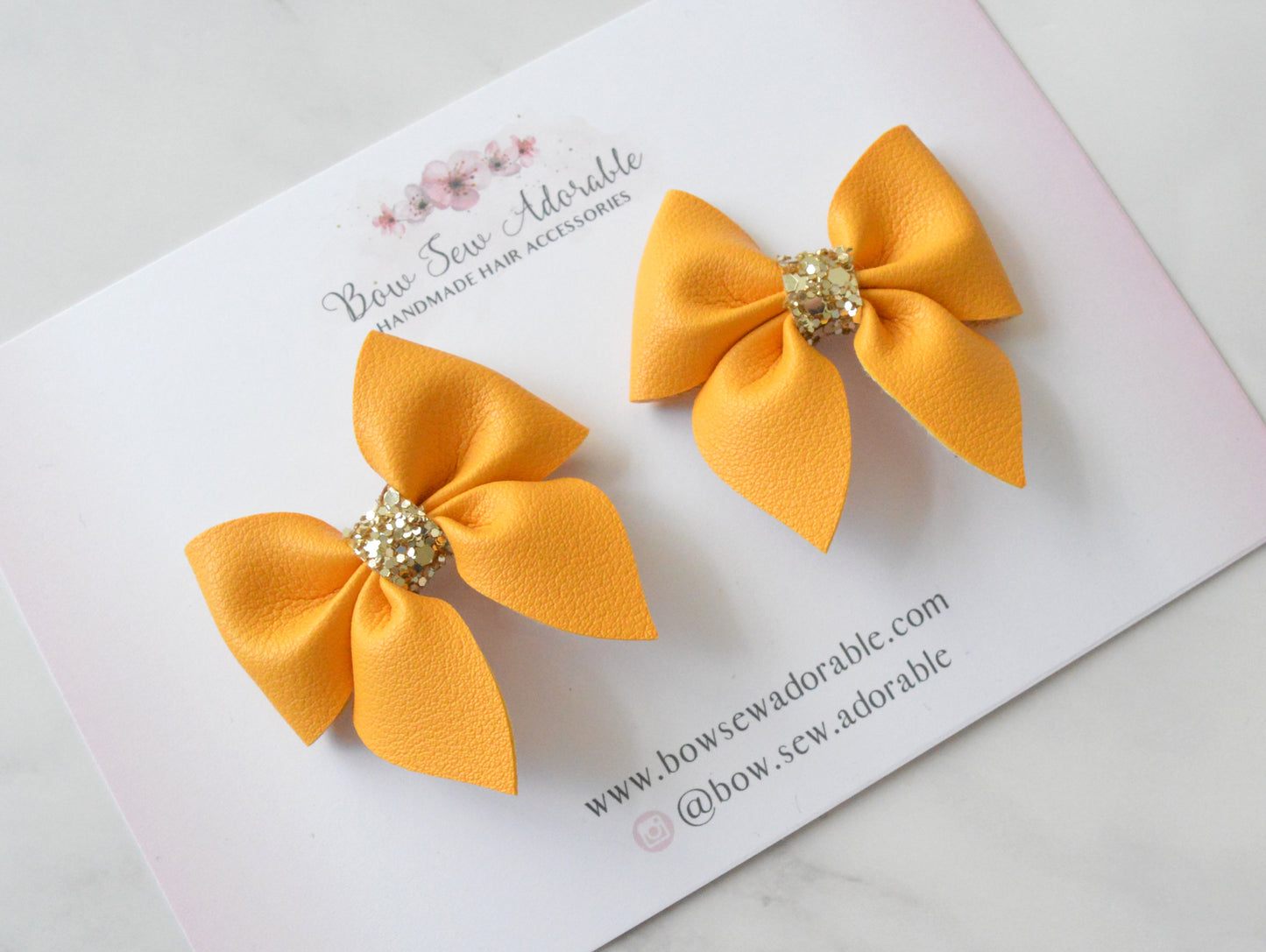 Mustard piggies | Hair bow set