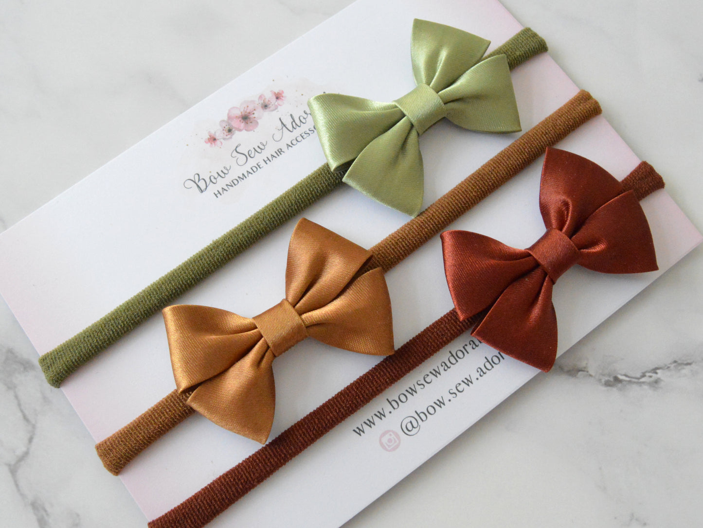 Mini autumn satin pretties | Hair bow set/individual