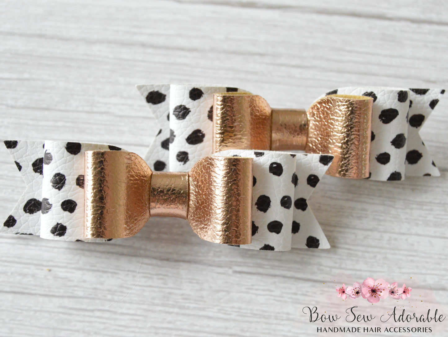 Dalmatian piggys | Hair bow set