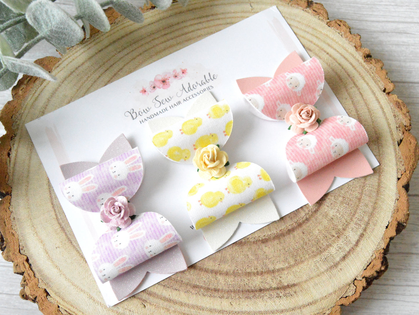 Spring animals | Hair bow set