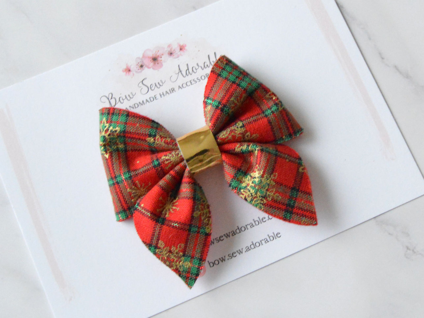 Tartan snowflakes | Hair bow