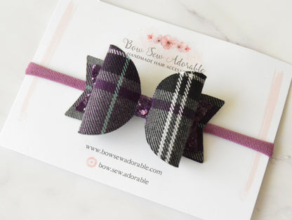 Purple Tartan | Hair bow