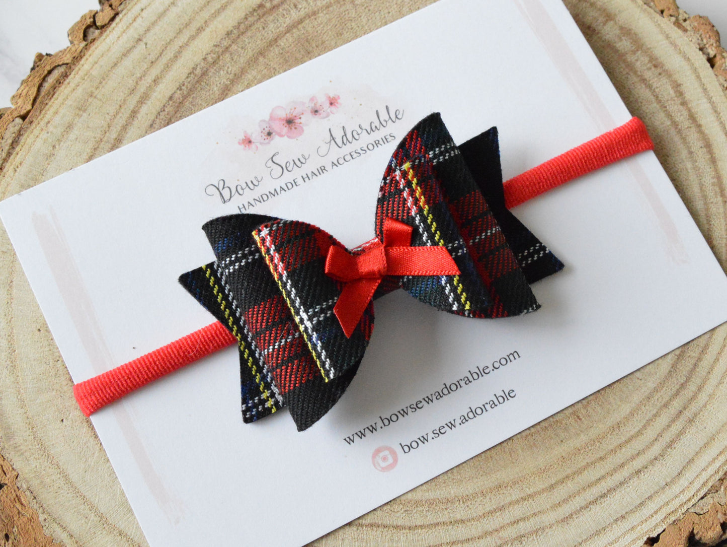 Stewart black tartan | Hair bow