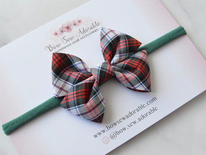 Red & green tartan bias | Hair bow