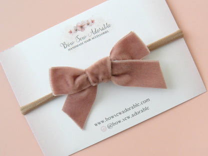 Vintage rose velvet | Hair bow