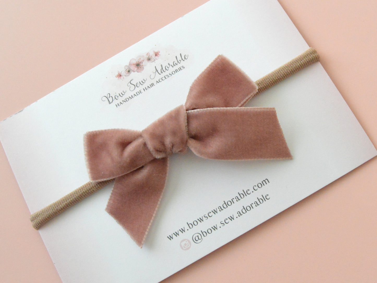 Vintage rose velvet | Hair bow