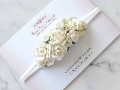 White rose floral | Flower headband