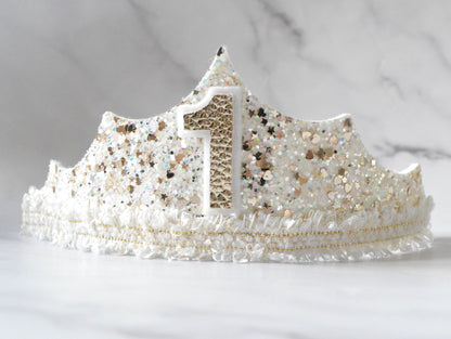 White & gold tiara | Birthday crown