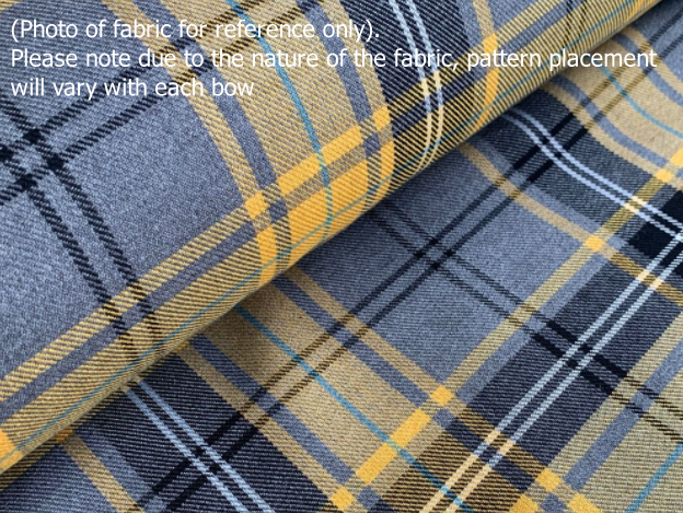 Grey & Yellow Tartan | Hair Bow