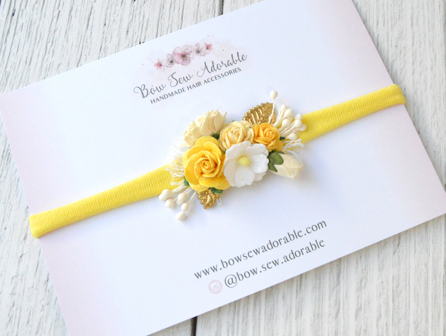 Mini lemon rose | Flower headband / clip